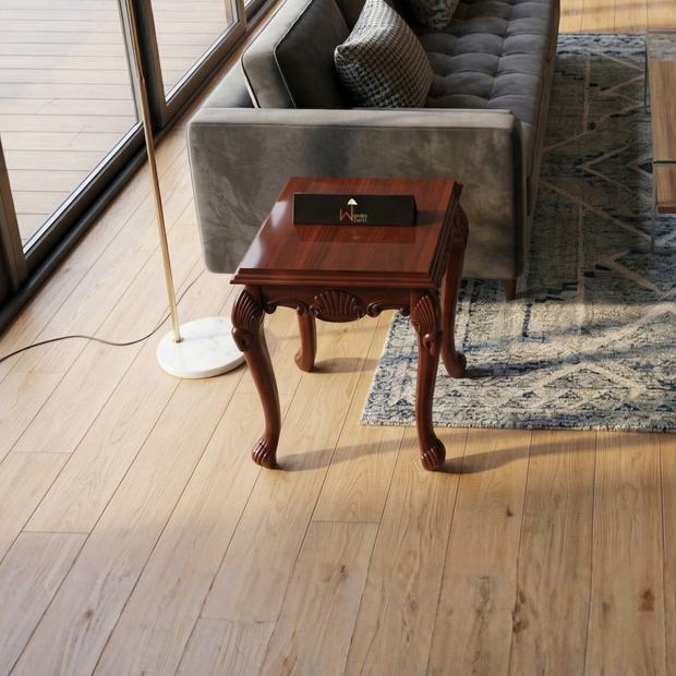 Wooden Twist Gracious Hand Carved Teak Wood End Table for Home Décor - WoodenTwist