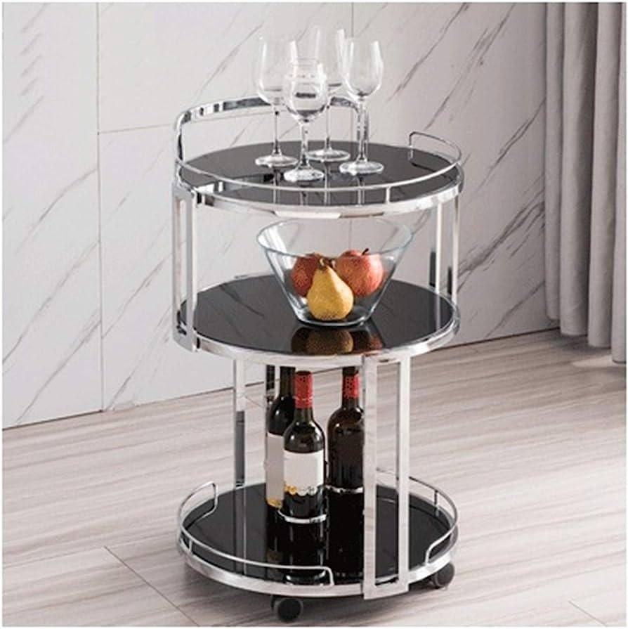 A round 3 tier nickel tone trolley
