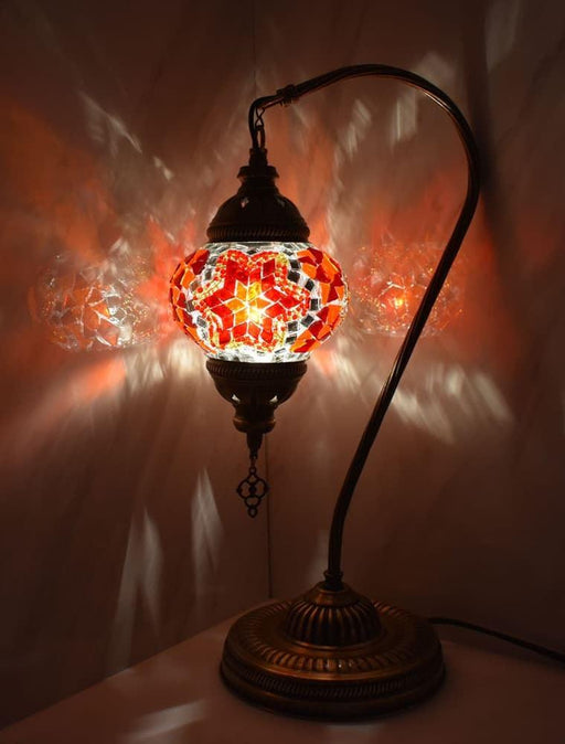 Swan Turkish Glass Light Lamp - Front View
