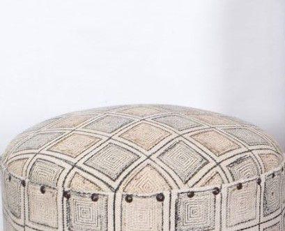 Mango Wood Foot Stool In Cotton white Colour - WoodenTwist