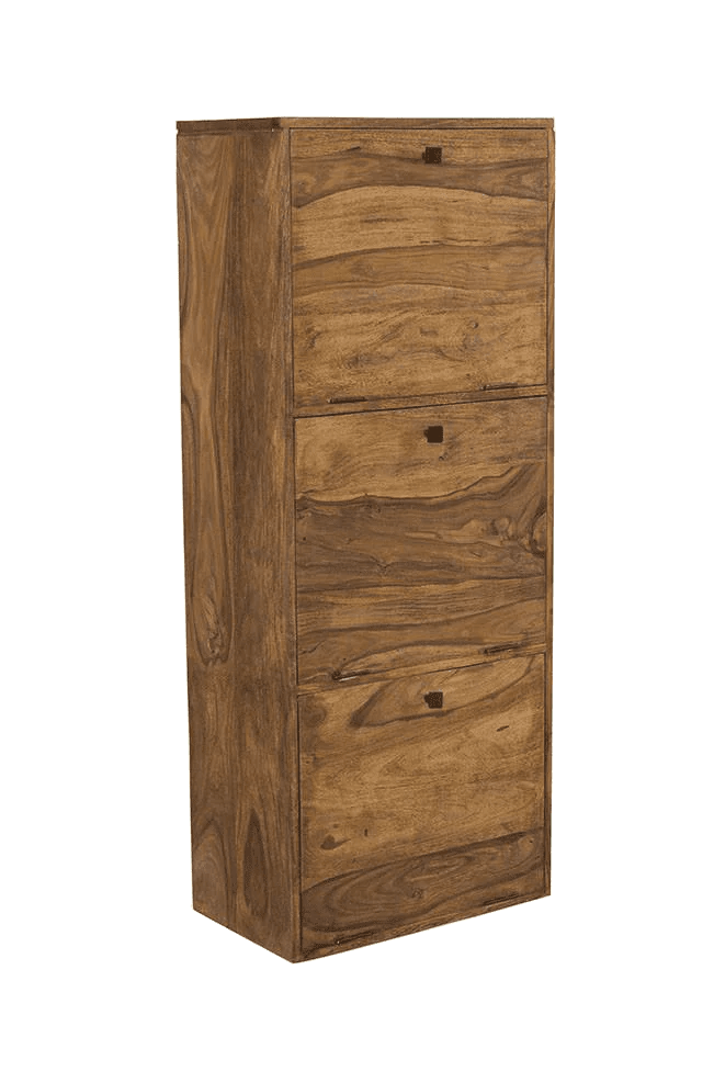 Abierta Wooden Handmade Solid Sheesham Wood Shoe Rack - WoodenTwist