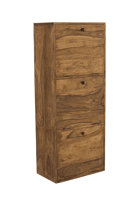 Abierta Wooden Handmade Solid Sheesham Wood Shoe Rack - WoodenTwist