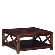 Aesthetic Wooden Handmade Solid Sheesham Wood Coffee Table - WoodenTwist