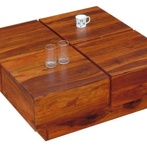Glamorous Wooden Handmade Solid Sheesham Wood Coffee Table - WoodenTwist