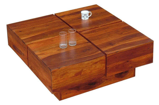 Glamorous Wooden Handmade Solid Sheesham Wood Coffee Table - WoodenTwist