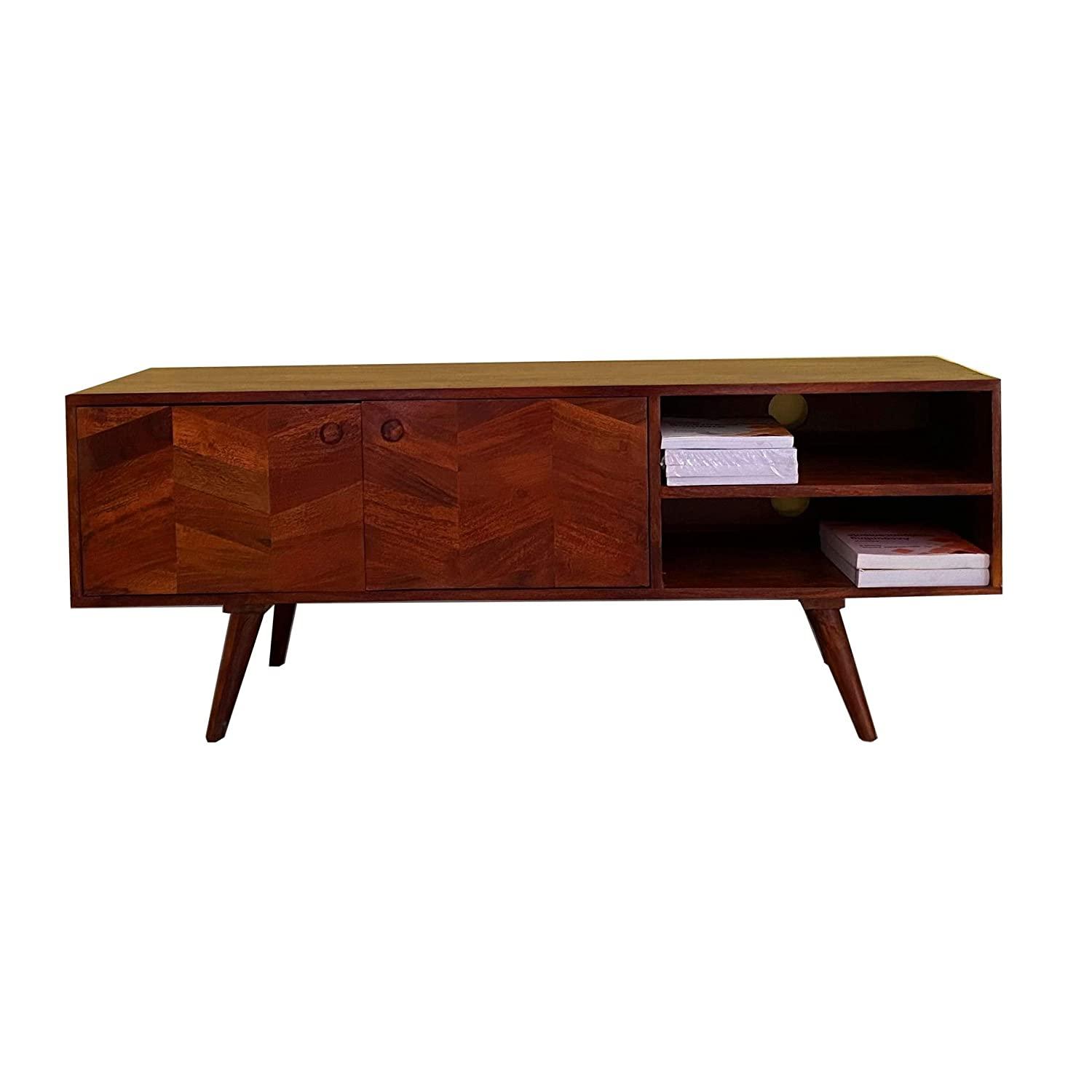 Llindo Solid Sheesham Wood TV Unit for Living Room - WoodenTwist