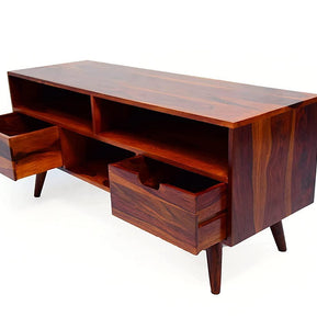 Orzuelo Solid Sheesham Wood TV Unit for Living Room - WoodenTwist