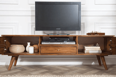 Estilo Solid Sheesham Wood TV Unit for Living Room - WoodenTwist