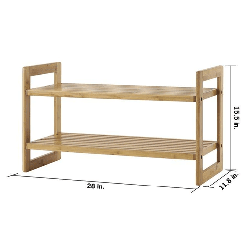 Esmalte natural Wooden Handmade Solid Sheesham Wood Shoe Rack - WoodenTwist