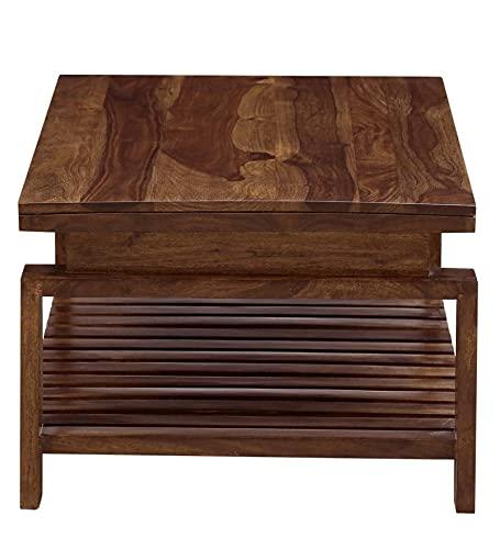 Rectángulo Wooden Handmade Solid Sheesham Wood Coffee Table - WoodenTwist