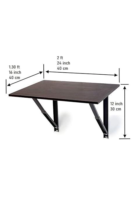 Wall Mounted Table Study/Office/Work Foldable Laptop Table Large Wall Mounting Table for Home Office Portable Wall Foldable Multipurpose Table (16X32 Inches (Brown) - WoodenTwist