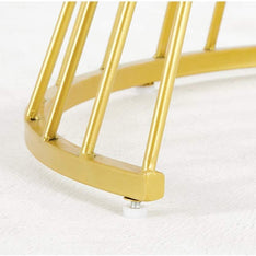 Side view of Golden Circular Iron Nesting Table Set