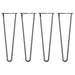 Powder Coated Hairpin Legs for Centre Table Metal Legs for Coffee Table Legs for Any Types Furniture (Black) 12MM Thick Set of Four (Legs x 4) - WoodenTwist