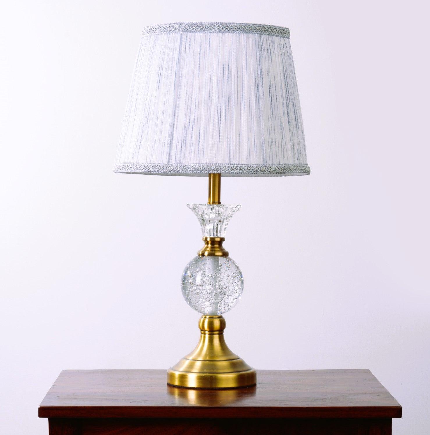 Elegant Vase Shaped Glass Table Lamp - Golden Shade| Classic Look - WoodenTwist