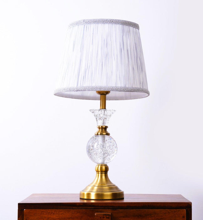 Elegant Vase Shaped Glass Table Lamp - Golden Shade| Classic Look - WoodenTwist