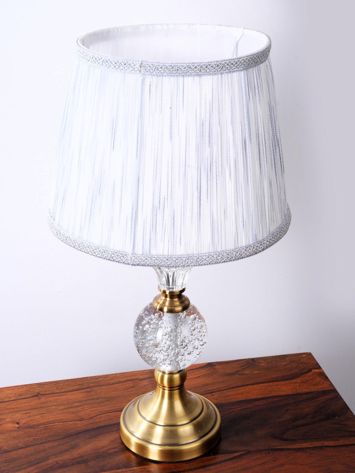 Elegant Vase Shaped Glass Table Lamp - Golden Shade| Classic Look - WoodenTwist