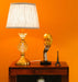 Elegant Vase Shaped Glass Table Lamp - Golden Shade| Classic Look - WoodenTwist