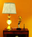 Elegant Vase Shaped Glass Table Lamp - Golden Shade| Classic Look - WoodenTwist