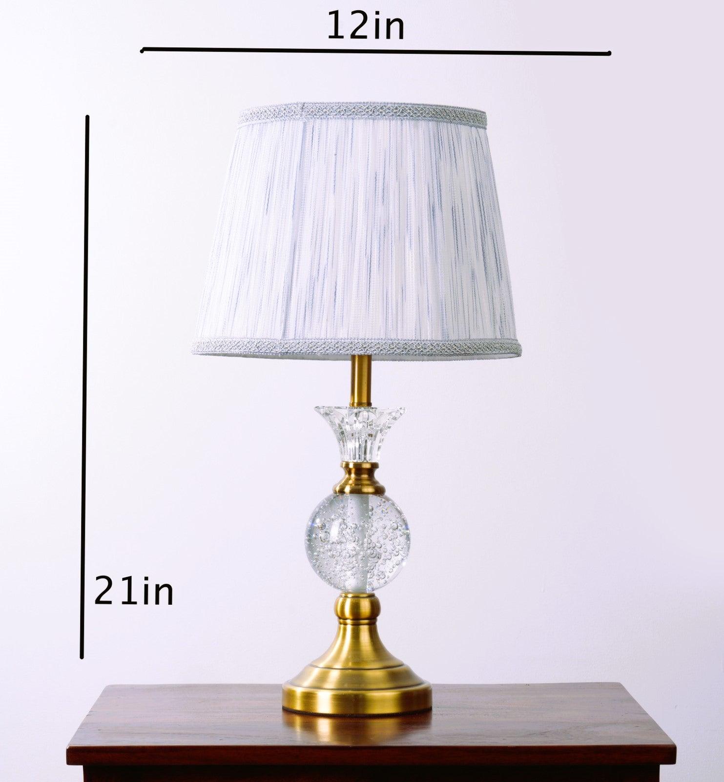 Elegant Vase Shaped Glass Table Lamp - Golden Shade| Classic Look - WoodenTwist