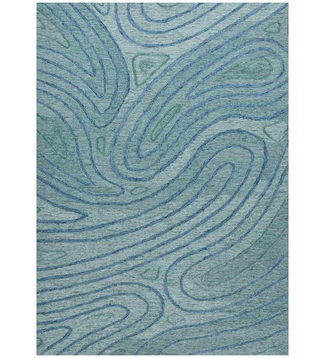 Hand Tufted Canyan AQUA Color Carpet - WoodenTwist
