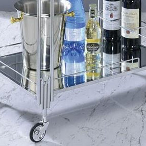 Modern Stainless Steel Rectangle Trolley - Top Tier