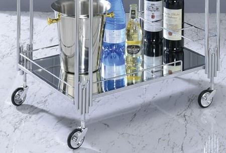 Modern Stainless Steel Rectangle Trolley - Top Tier