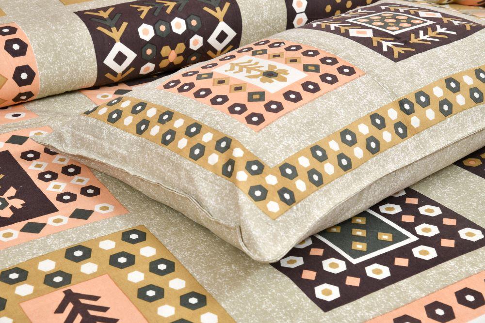 RAJASTHANI TRADITIONAL JAIPURI PURE COTTON KING SIZE DOUBLE BEDSHEET WITH 2 PILLOW COVERS SETS - WoodenTwist