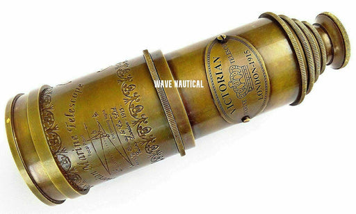 Antique Brass 18" Victorian Telescope Copper Nautical Vintage Spyglass Marine - WoodenTwist