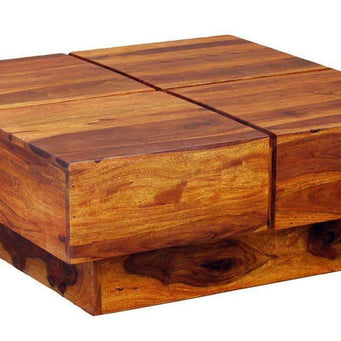 Glamorous Wooden Handmade Solid Sheesham Wood Coffee Table - WoodenTwist