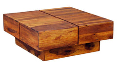 Glamorous Wooden Handmade Solid Sheesham Wood Coffee Table - WoodenTwist