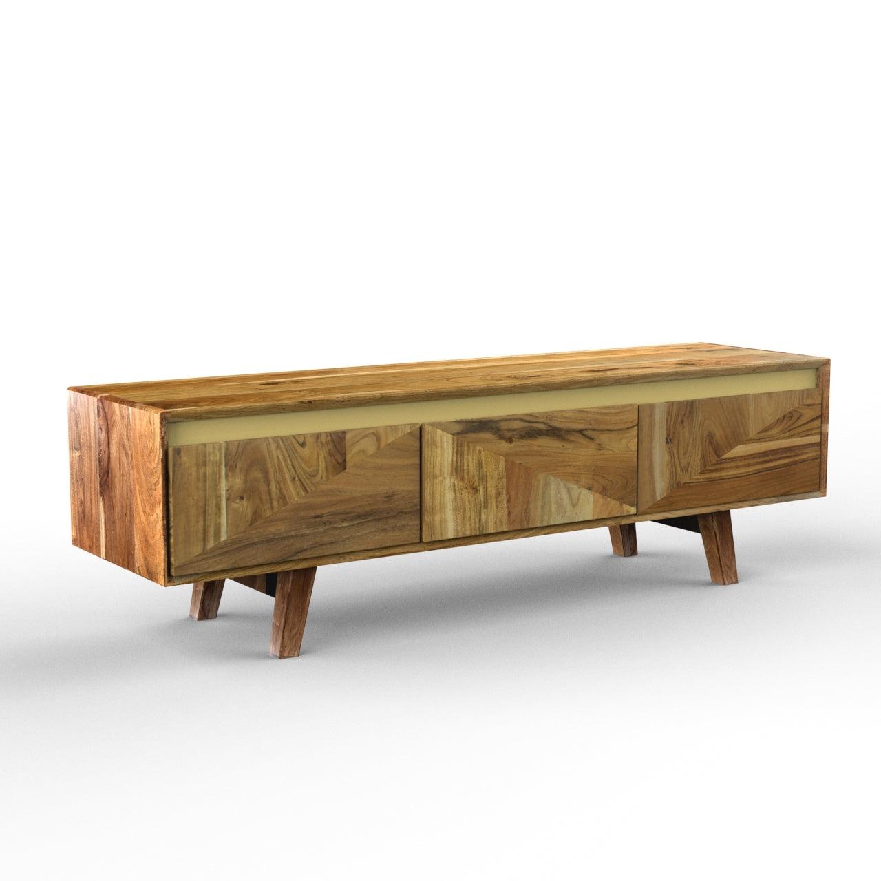 Mirar Handmade Solid Sheesham Wood TV Unit for Living Room - WoodenTwist