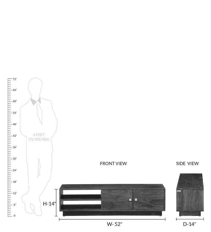 Dormitorio Handmade Solid Sheesham Wood TV Unit for Living Room - WoodenTwist
