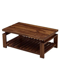 Rectángulo Wooden Handmade Solid Sheesham Wood Coffee Table - WoodenTwist