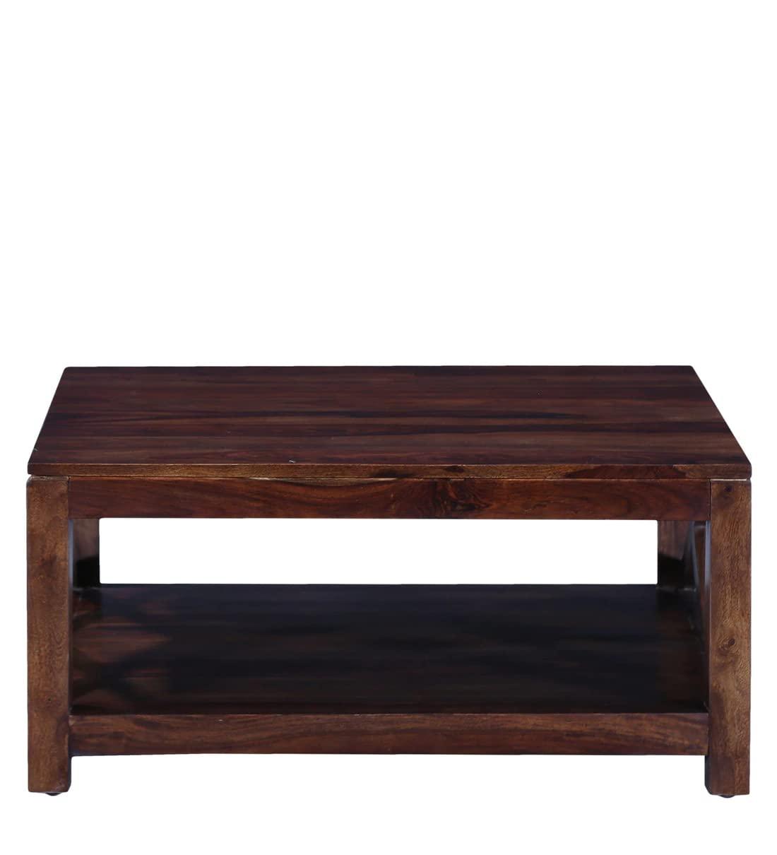 Aesthetic Wooden Handmade Solid Sheesham Wood Coffee Table - WoodenTwist