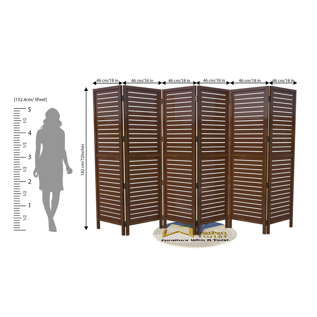 Wooden Handicrafts Partition Wooden Room Divider (Mango Wood) - WoodenTwist