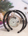 Graceful Luna Serenade Table Clock in Silver & Black - Circular Design - WoodenTwist