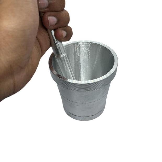 Aluminum Silver Khalbatta Okhli Masher |Mortar and Pestle Set |Aluminium Khal Batta|Imam dasta |Okhli|Musal|Khallad Kutni - W