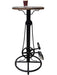 Wooden & Wrought Iron Engraved Look Bar Stool Chair - WoodenTwist