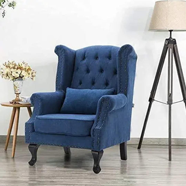Teak Wood Modern Wing Chair
