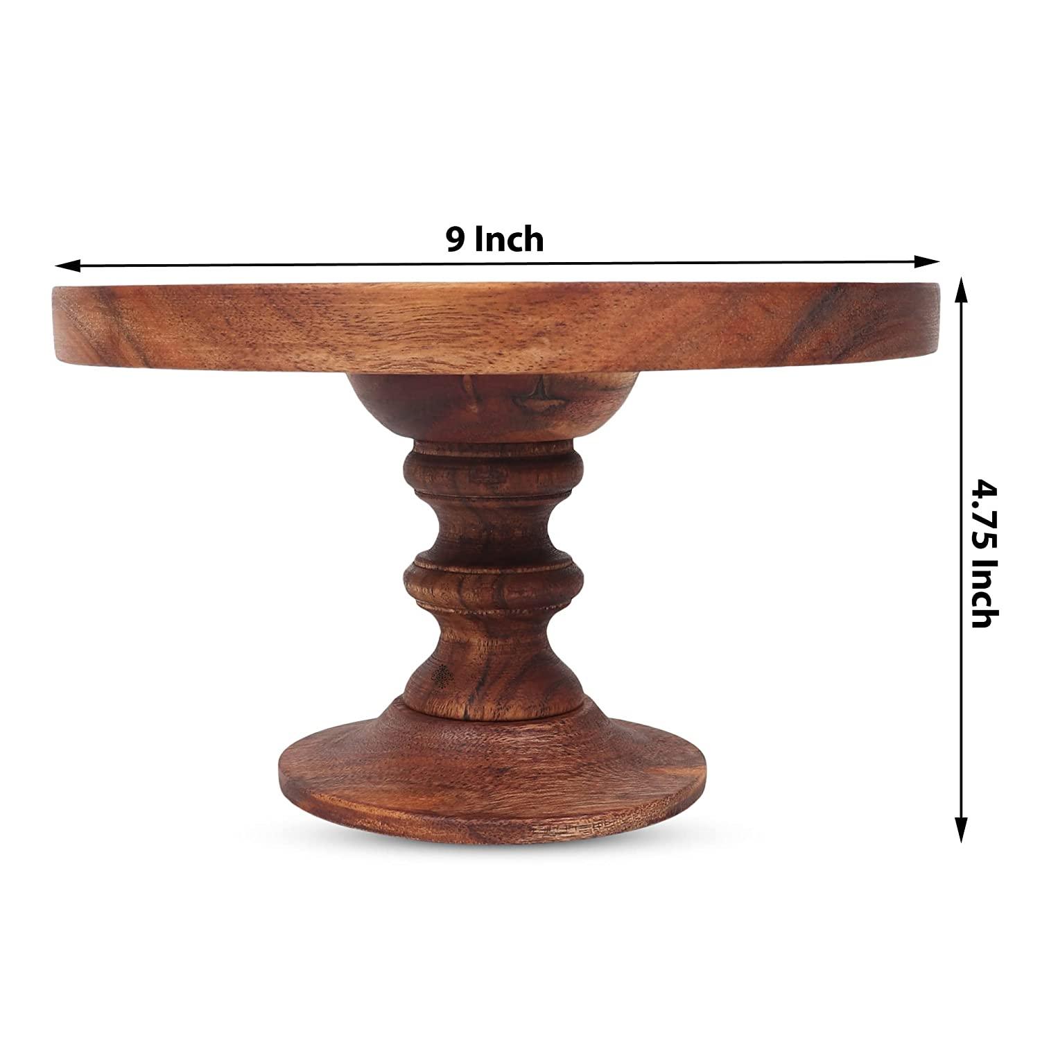 Wooden Twist Food Safe Foldable Round Cake Stand Dessert Platter - WoodenTwist