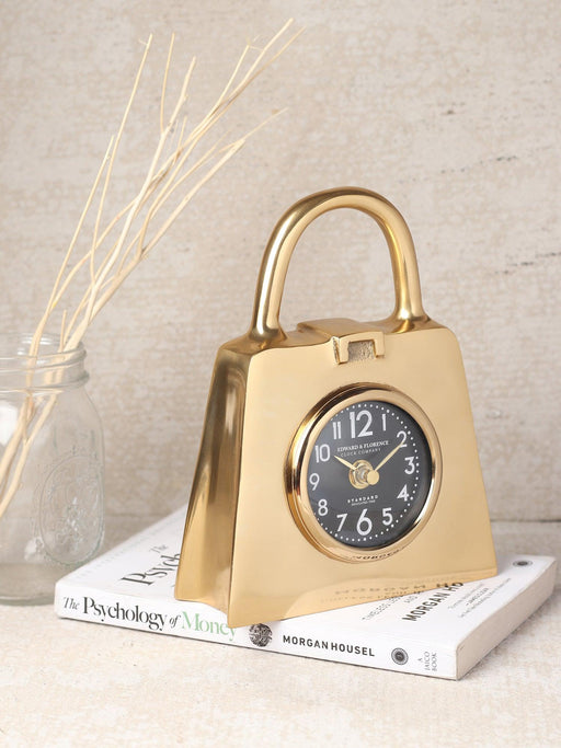 Luxurious Bag of Time Table Clock - Golden