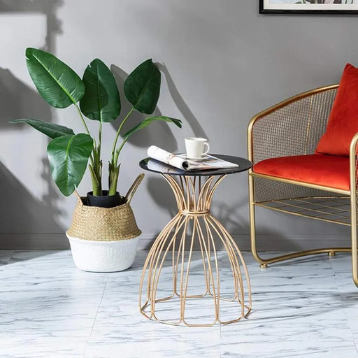 Luxurious Modern Golden Rectangle Centre Table - Main Image