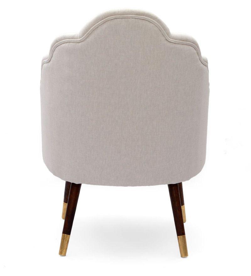 Mango Wood Peacock Chair In Cotton Grey Colour - WoodenTwist