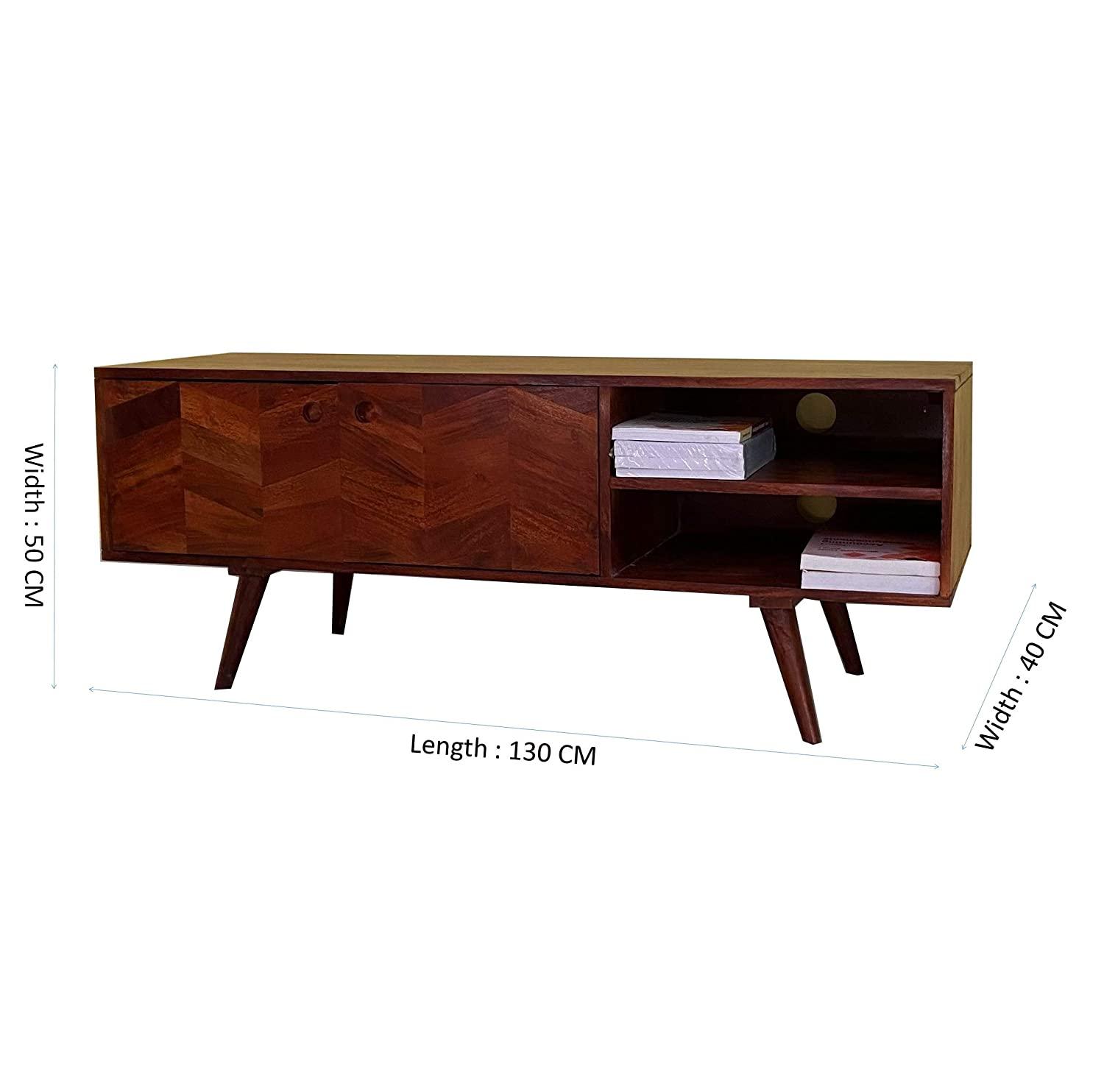 Llindo Solid Sheesham Wood TV Unit for Living Room - WoodenTwist