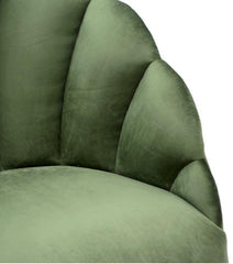 Mango Wood Peacock Chair In Velvet Green Colour - WoodenTwist