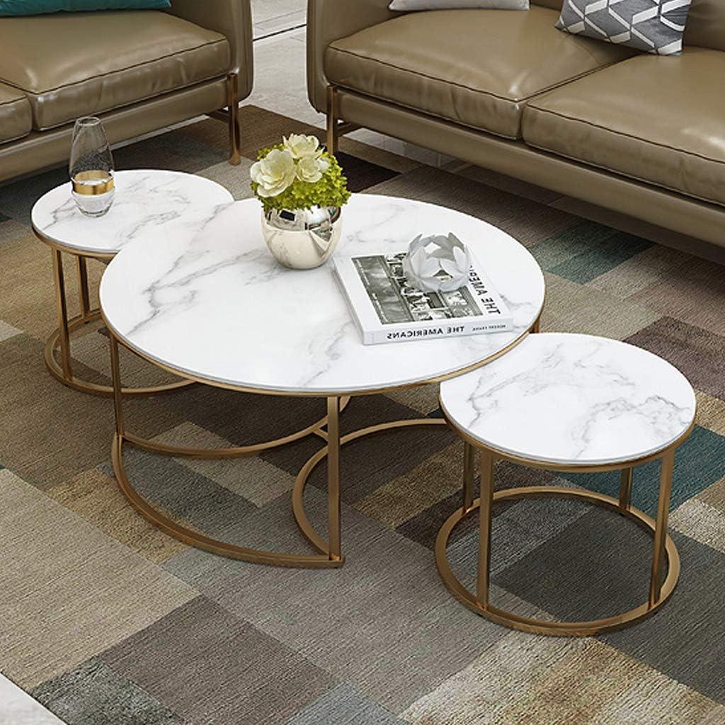 Circular Nesting Tables in Golden Iron