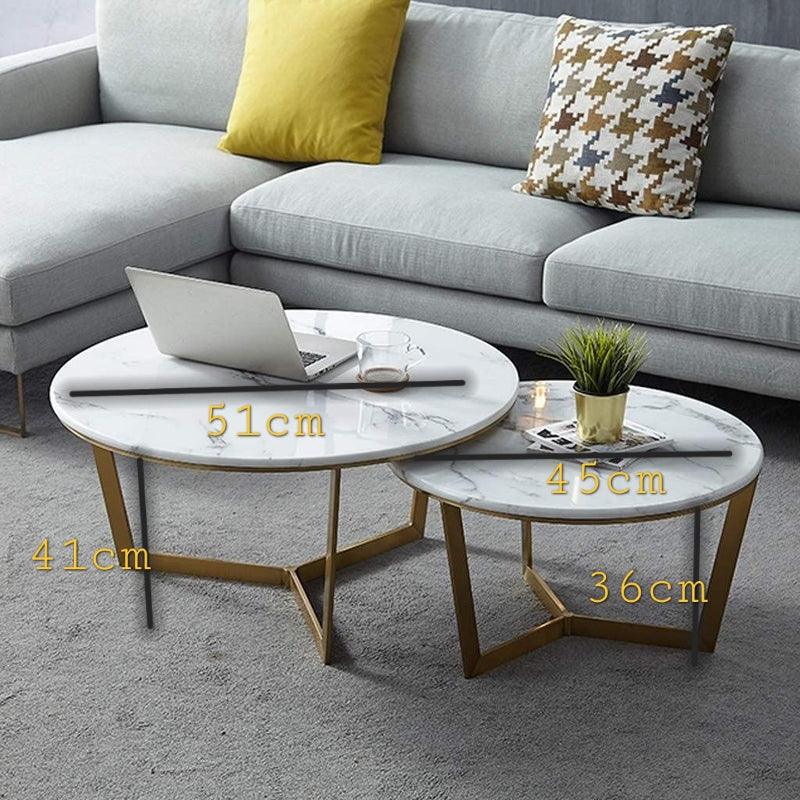 Glossy golden nesting tables