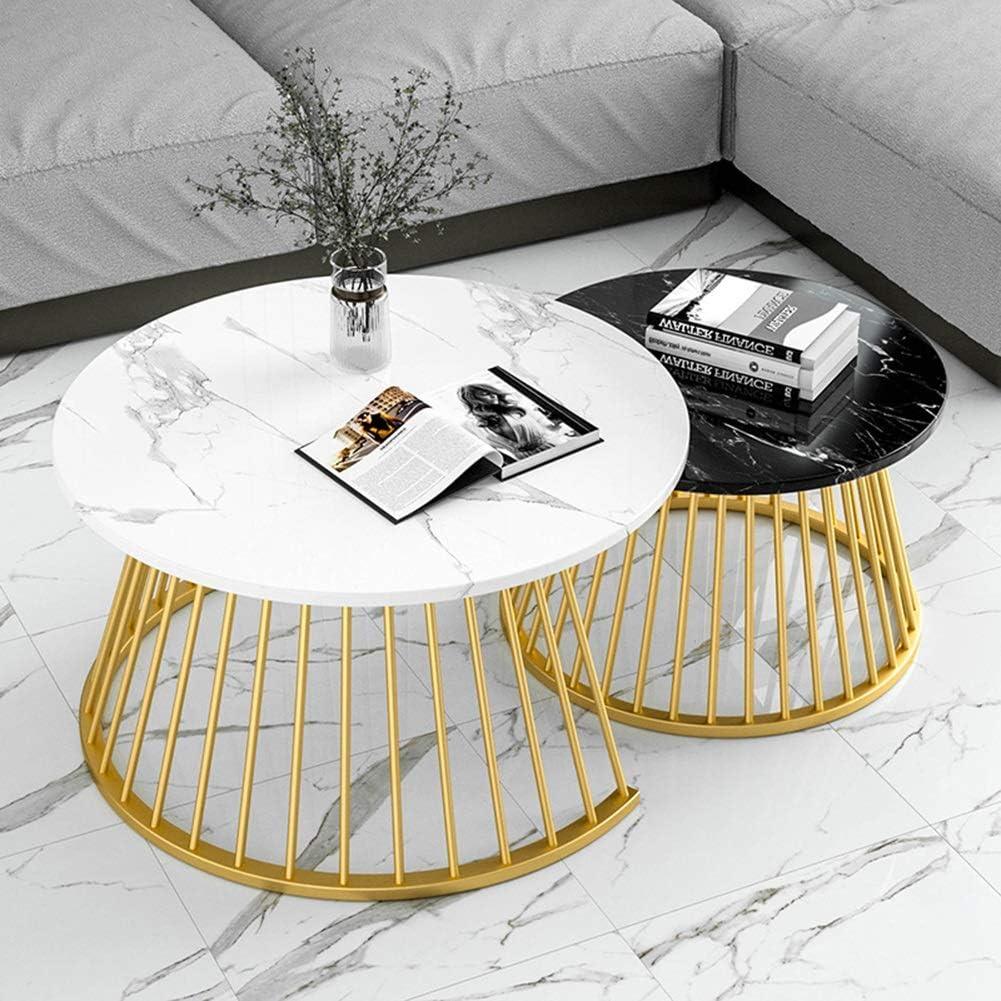 Top view of Golden Circular Iron Nesting Table Set