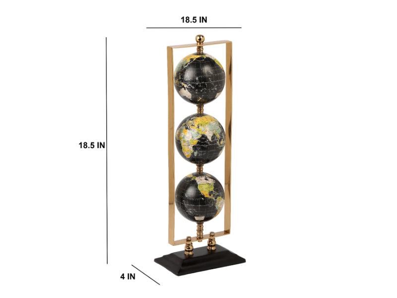 Vertical Triple Golden Globe stand - WoodenTwist