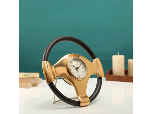 Wheel Steel clock Gold and Black - WoodenTwist